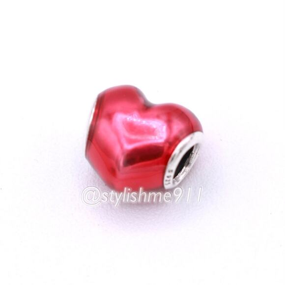 Authentic PANDORA Metallic Red Heart Charm - 799291C02 - Picture 6 of 10